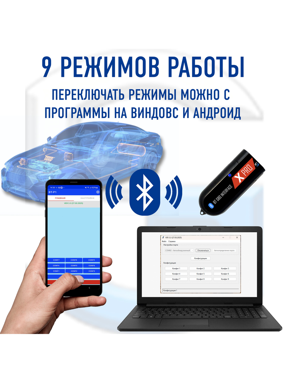 Bluetooth для ГБО УНИВЕРСАЛЬНЫЙ BT X PRO (9 режимов)