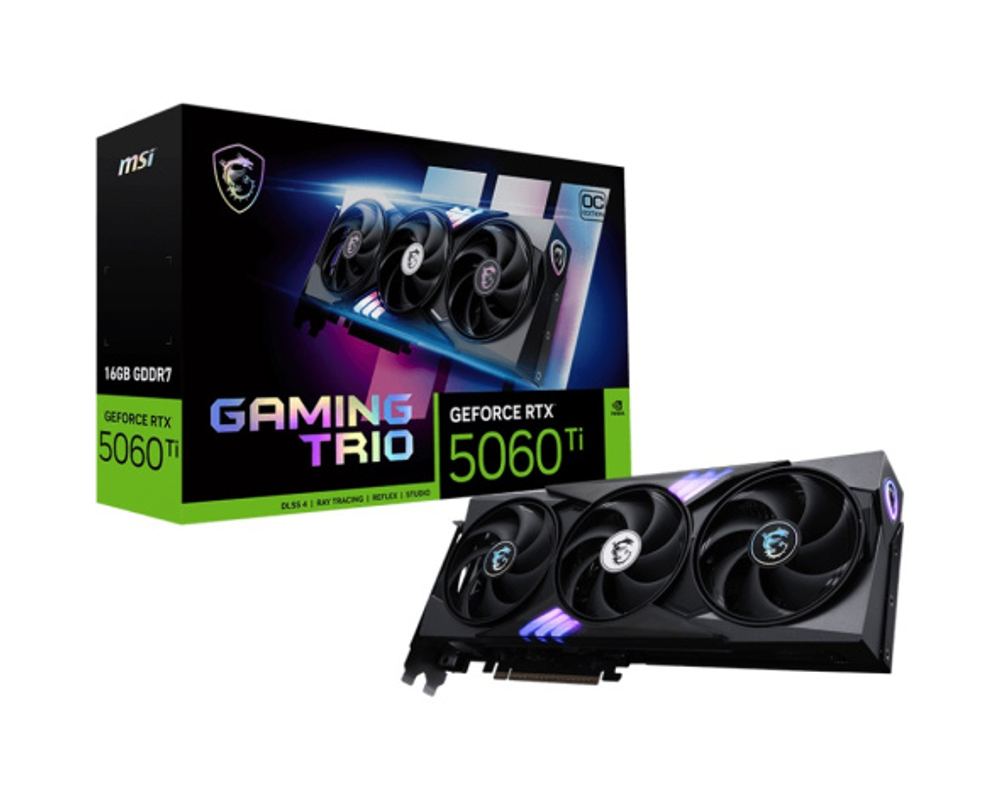 Видеокарта MSI GeForce RTX 5060 TI GAMING TRIO OC (RTX 5060 Ti 16G GAMING TRIO OC)