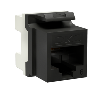 Модуль Keystone RJ45 CAT6 неэкранированный, 180 градусов, черный (форм-фактор A10)