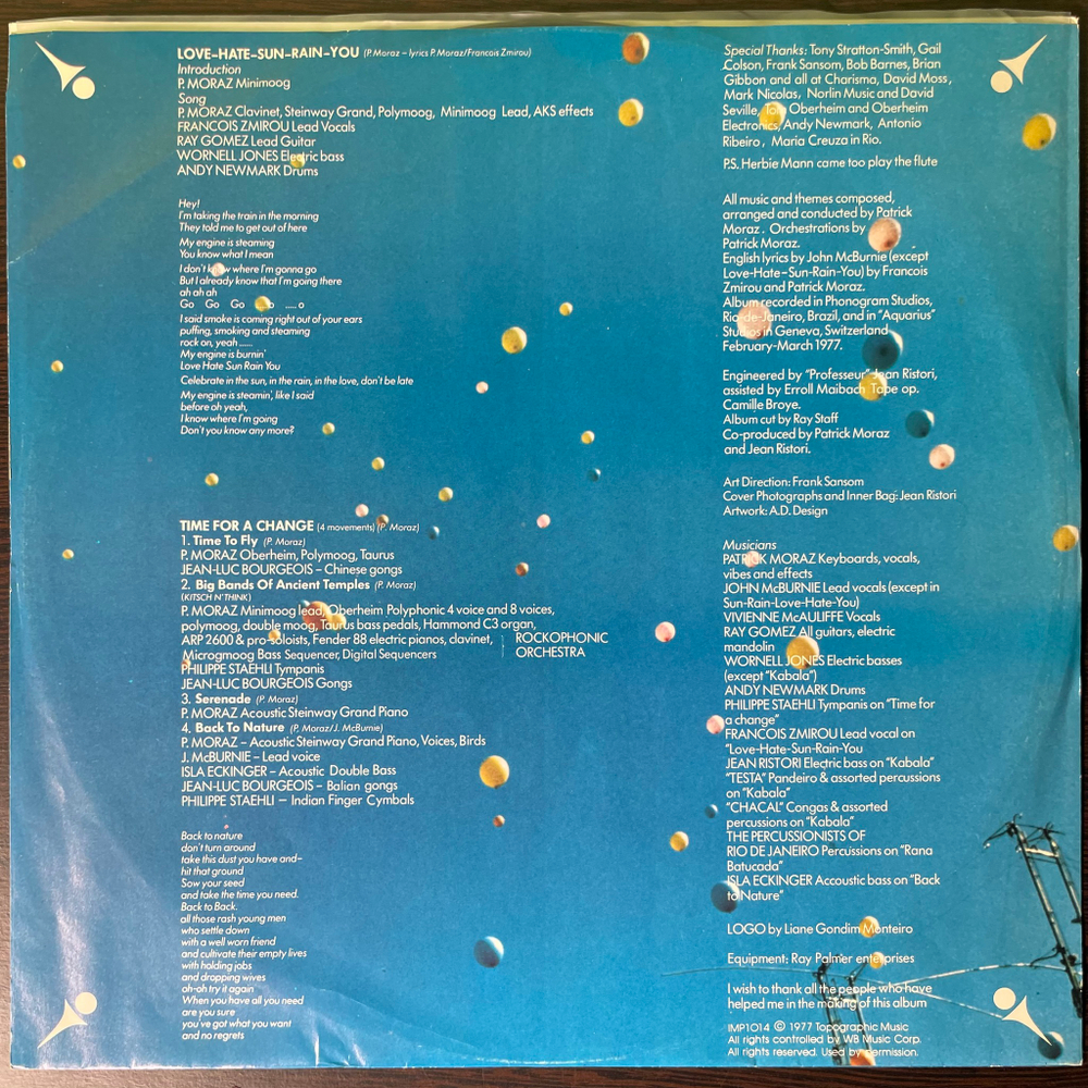 Patrick Moraz ‎– Out In The Sun (США 1977г.)