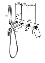 Смеситель для ванны с ручным душем Grocenberg GB5070MG Матовое золото