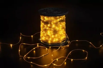 Светодиодная гирлянда Краса 200 м., 2000 LED, 24V, прозрачный светодиод, теплый белый, статика, прозрачный провод, Teamprof (TPF-CR200-24V-TT/WW)