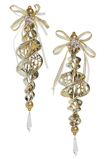 Сосулька-спираль золот. с бантиком CJ136