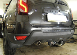 Фаркоп оцинкованный Galia D041A для Renault Duster 2010-2015, 2015-2019 2WD/4WD, Nissan Terrano 2014-(паспорт и сертификат в комплекте)(без электрики)