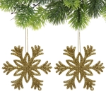 Подвеска «Снежное волшебство» 10 см (набор 2 шт), золото