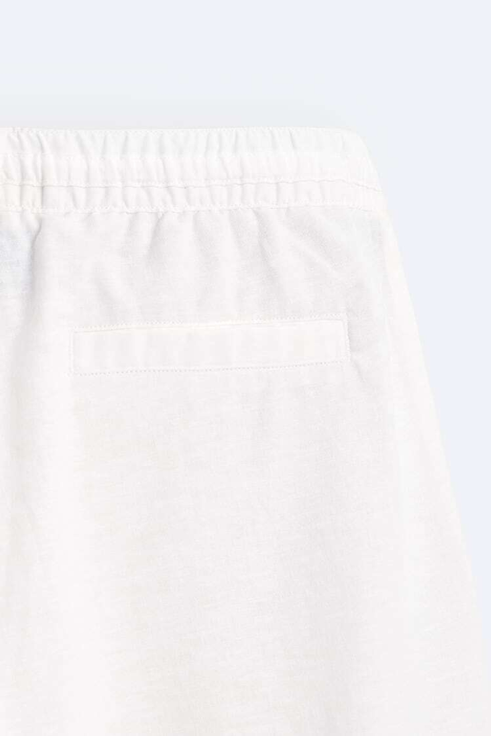 ZARA БРЮКИ ИЗ ХЛОПКА И ЛЬНА, ЖЕЛТОВАТО-БЕЛЫЙ