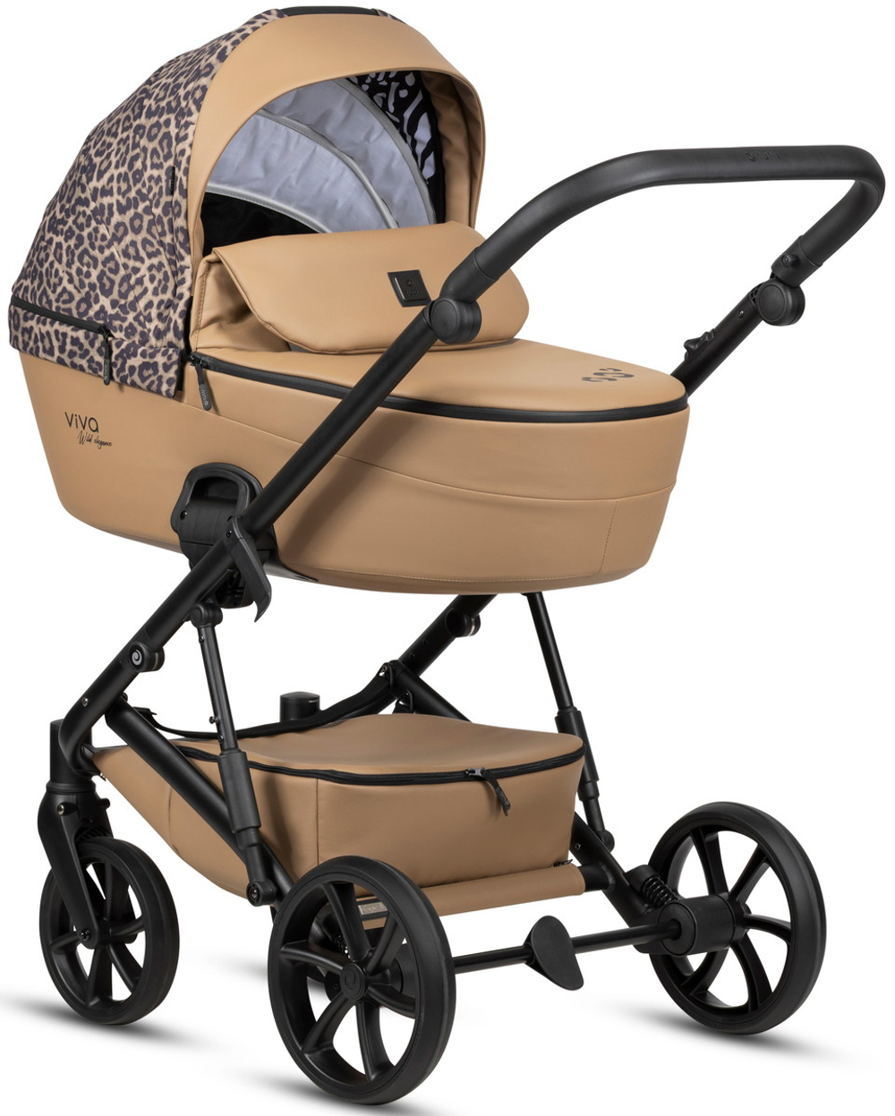 Детская коляска Tutis Viva 6 Plus Wild Elegance 3 в 1 с автокреслом Beno Black Savannah Brown