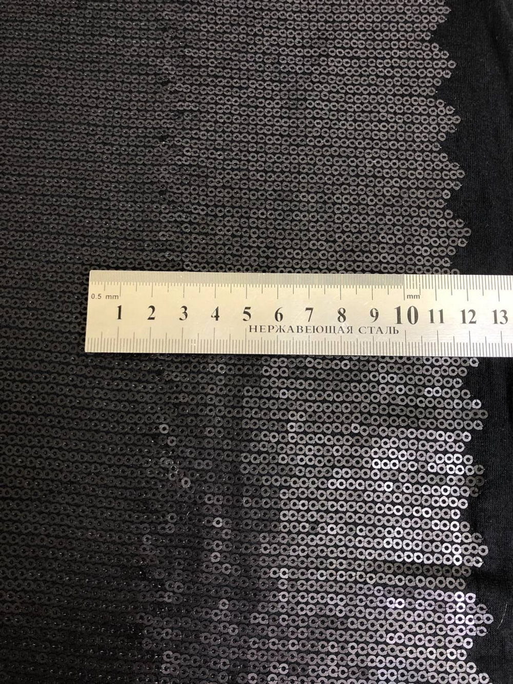 Трикотаж вискоза, черный, пайетки