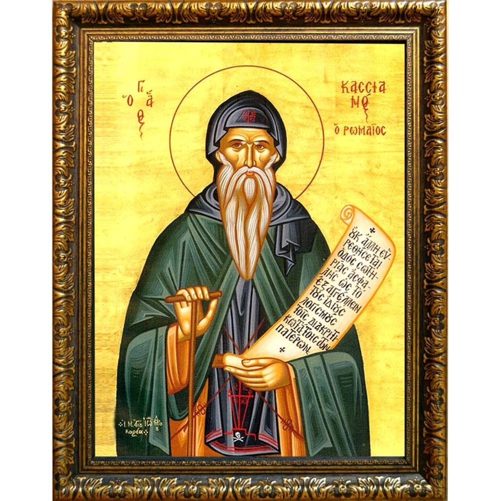 Иоанн Кассиан Римлянин преподобный. Икона на холсте.