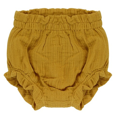 Шорты для новорожденных из хлопкового муслина горчичного цвета из коллекции essential 3-6m