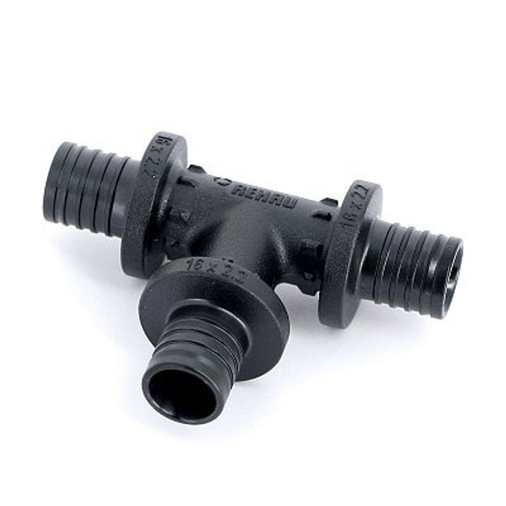 Тройник надвижной REHAU  16*16*16 (черный пластик)