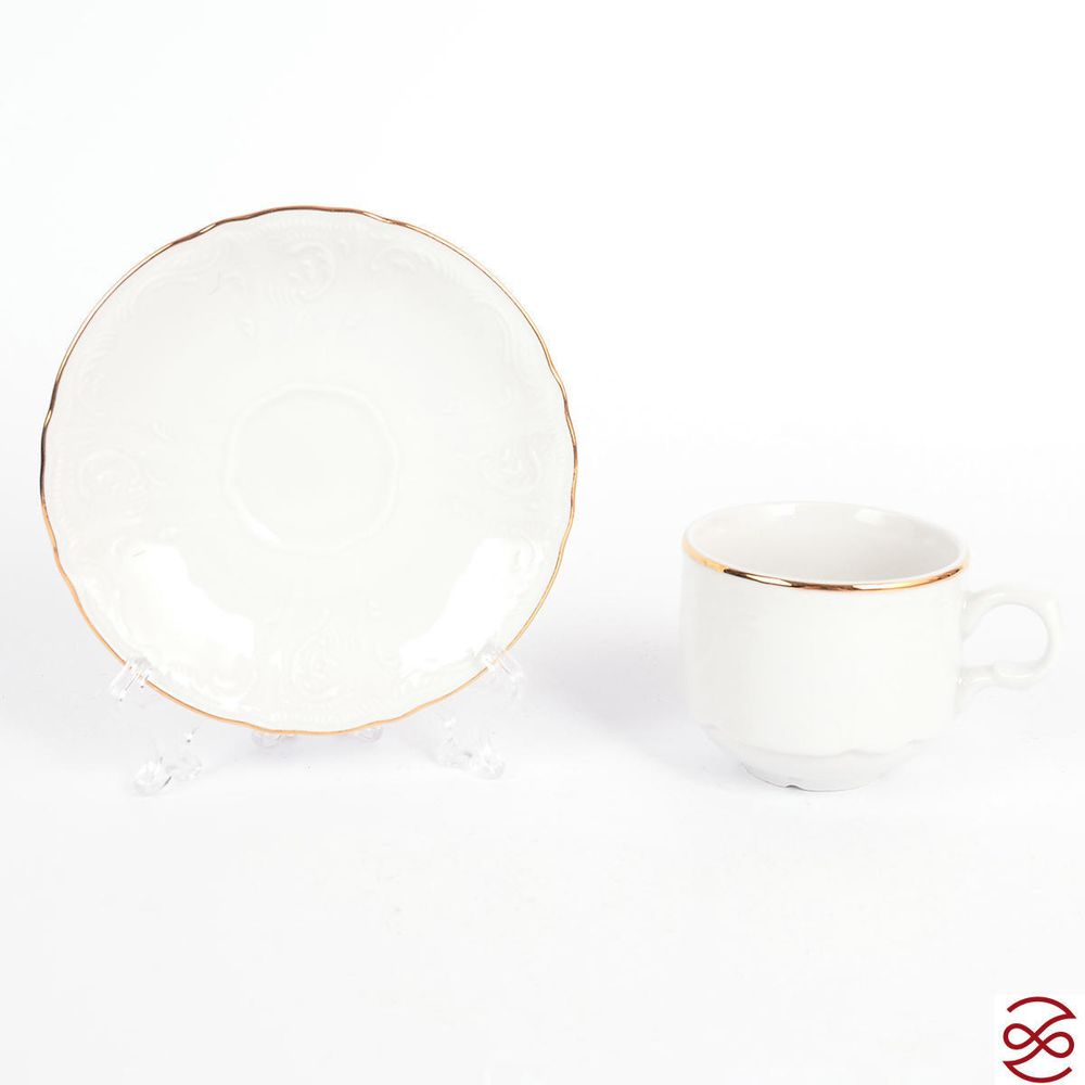 Набор кофейных пар Bernadotte Белый узор 170 мл(6 пар)