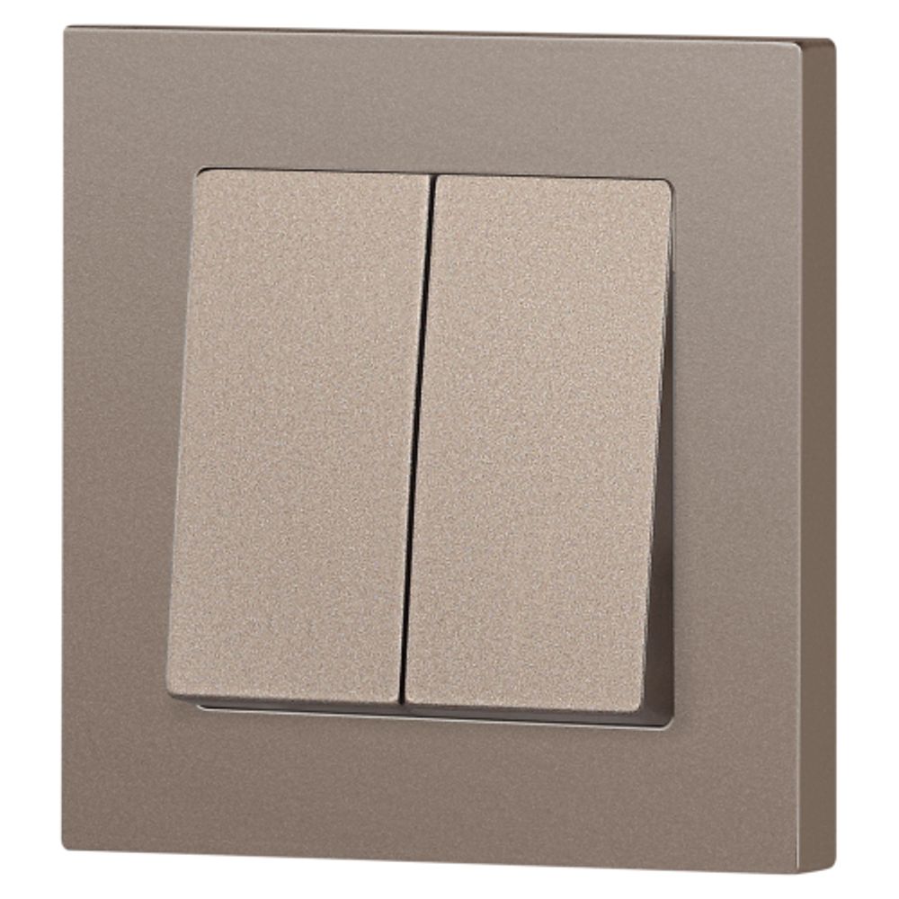 Выключатель Intro Accent 6-104-08 двойной, 10А-250В, IP20, СУ, AL/CU, бронза