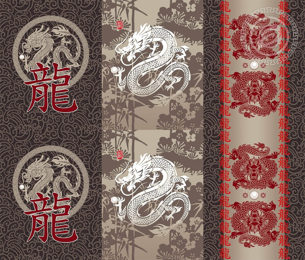 Рогожка ПОЛОТЕНЦЕ драконы