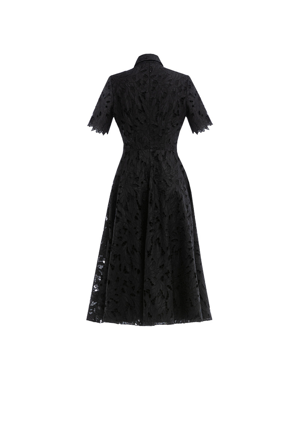 Кружевное платье с короткими рукавами черное 08-01-25 SS