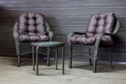 Садовый комплект из искусственного ротанга Мэдисон НЬЮ (Medison NEW) Balcony set с круглым столиком с подушками на сиденье и спинку