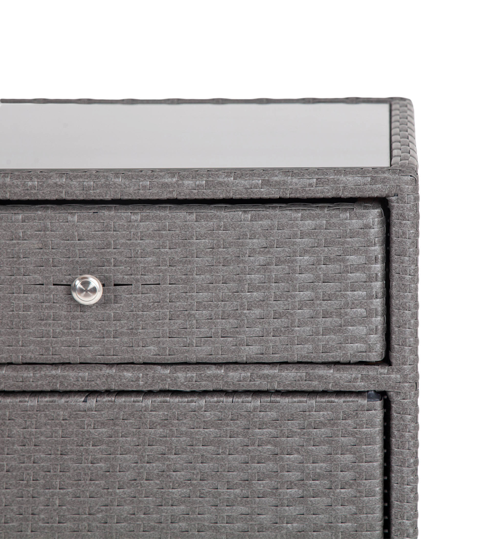 "Мальта" тумба плетеная из искусственного ротанга, цвет графит