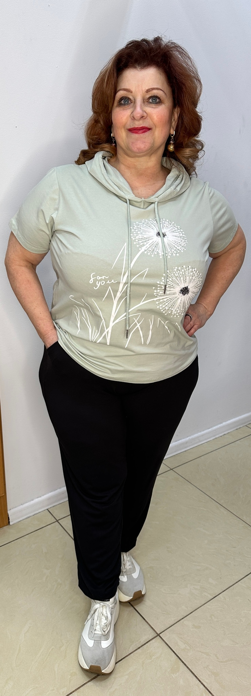 Блузон-футболка с изображением одуванчиков