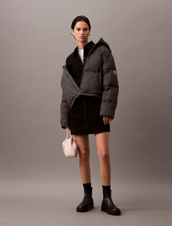 Утепленная куртка Calvin Klein Jeans Short Hooded Puffer Forged Iron