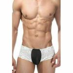 Мужские трусы хипсы белые кружевные La Blinque LB15214