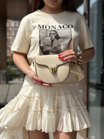 Сумка 11181 однотонная с длинным ремешком и золотой фурнитурой