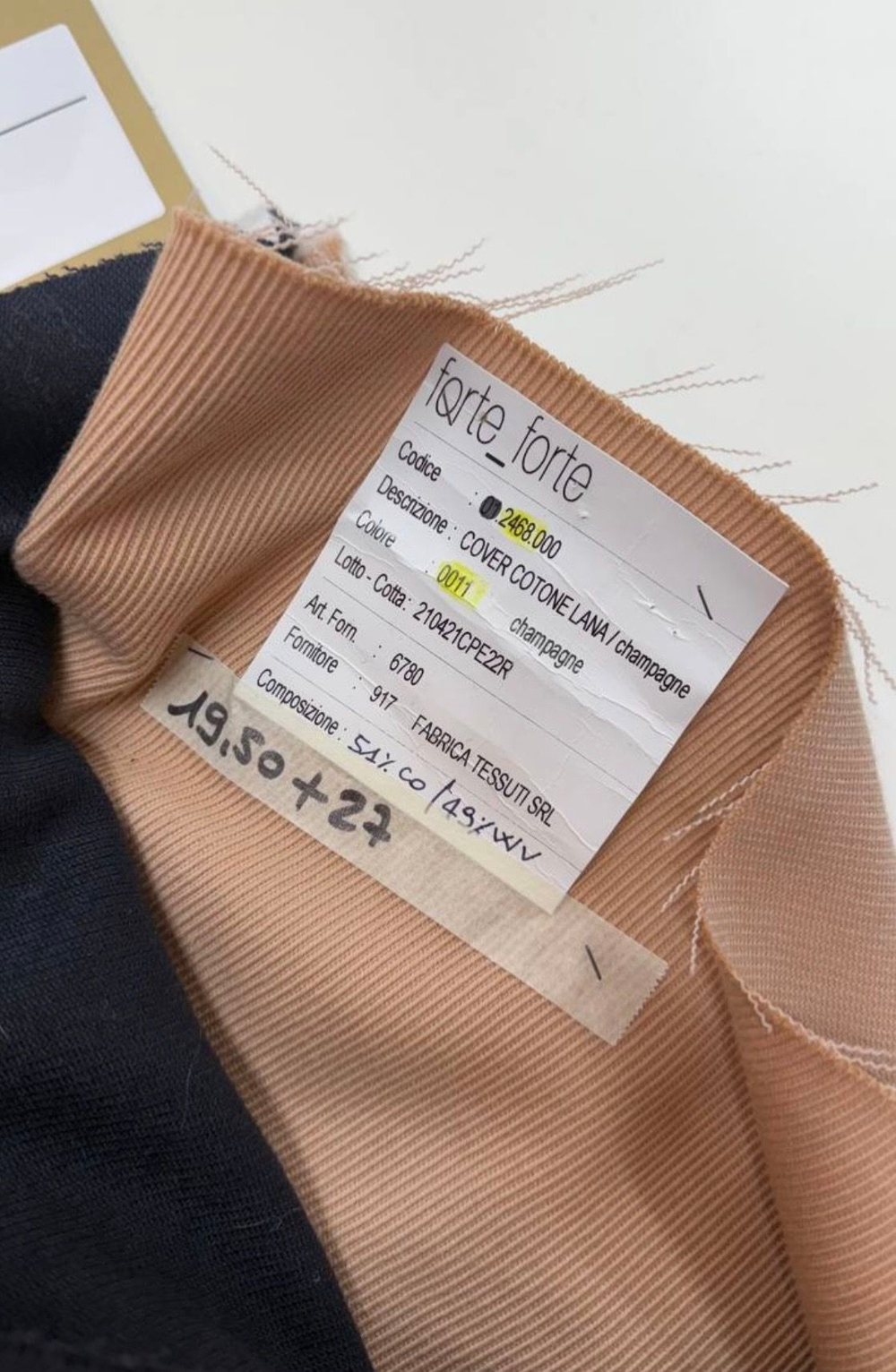 Ткань костюмная (Италия) 49% шерсть мериноса 51% хлопок ш 140см отрез 1,7 м