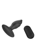 Черная анальная вибропробка Angelina Remote Rotating Plug - 14 см. (Цвет: черный)