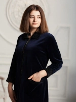 Халат теплый велюр длинный на замке