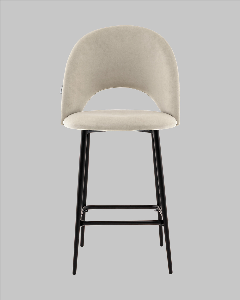 Стул полубарный Меган SN велюр бежевый