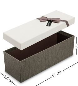 WG-13-C Коробка подарочная «Прямоугольник» цв.сер./бел.
