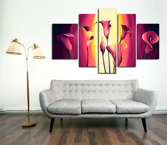 Модульная картина "Лиловые каллы"