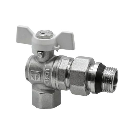 Кран шаровый со сгоном угловой 1/2" бабочка HLV