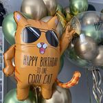 BT Шар фигура КОТ Классный кот Happy birthday cool cat 33"/83 8 см (БГ-32)