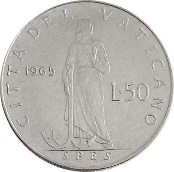 50 лир 1965 Ватикан