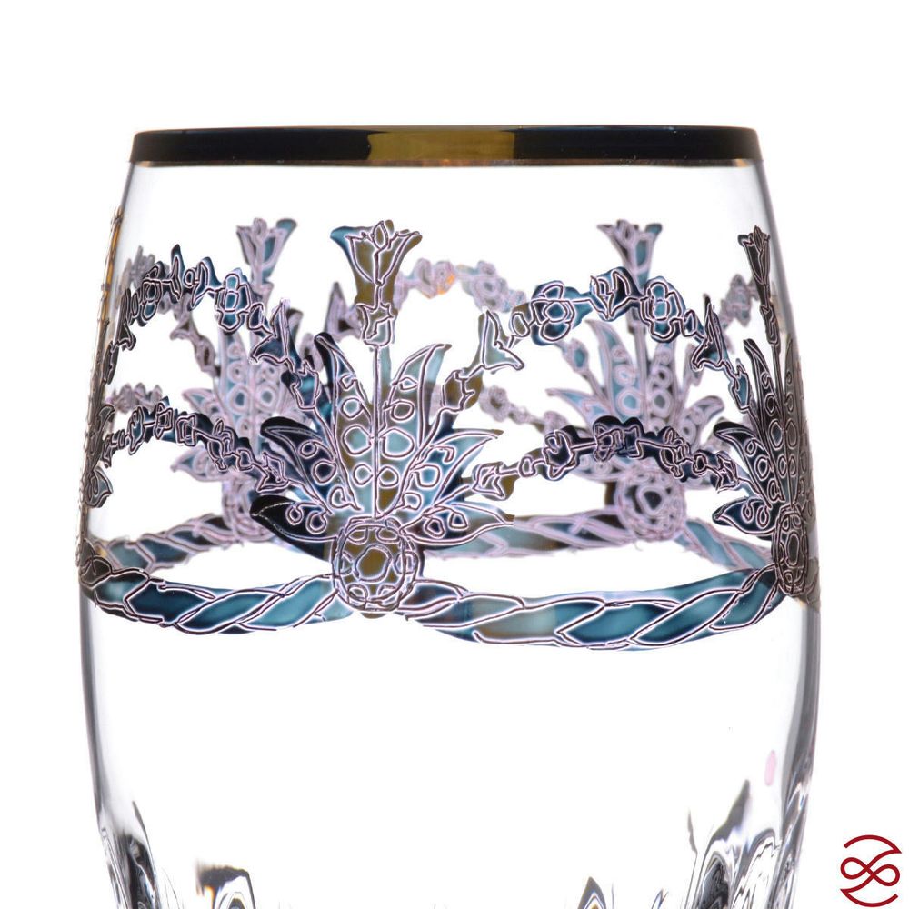 Набор фужеров для шампанского TIMON Violet/Gold (6 шт) 280 мл