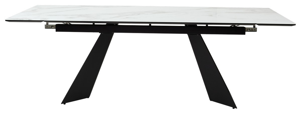 Стол М-City DISAUR Купер 160 Белый мрамор, Черная Шагрень, стекло, Черный
