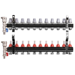 Коллектор латунный в сборе с расходомерами Royal Thermo 1quot; ВР-3/4quot; НР, 11 выходов