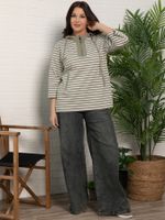 Блуза Сафари (бело-зеленая) Б15423-18М LT Collection