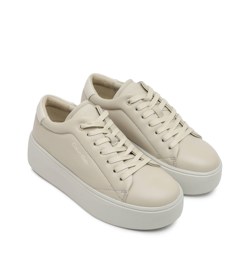 Кожаные кроссовки flatform cupsole lace up lth Calvin Klein - бежевый(HW0HW01892)