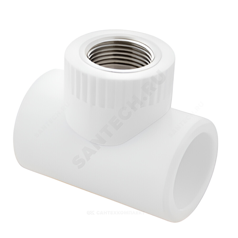 Тройник PP-R комбинированный белый Дн 20х1/2" ВР RTP (РосТурПласт) 10743