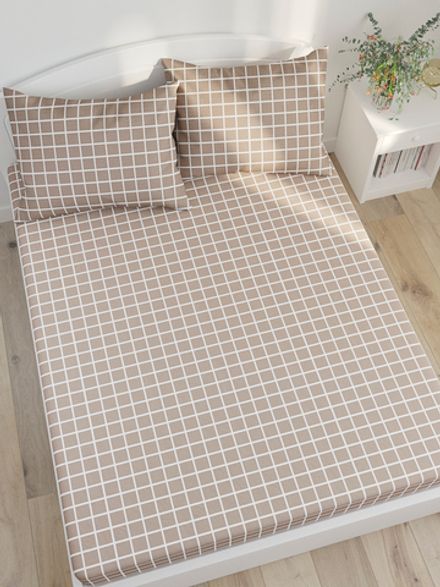 Простынь на резинке Сказка "Анна (клетка)" 160х200 см, поплин