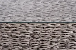 "Капучино" лаунж-зона из искусственного ротанга (гиацинт), цвет серый