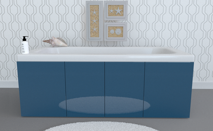 Экран под ванну комбинированный TR-9-040 аквамарин глянец