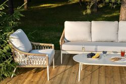 "Венеция" лаунж-зона из искусственного ротанга, цвет соломенный