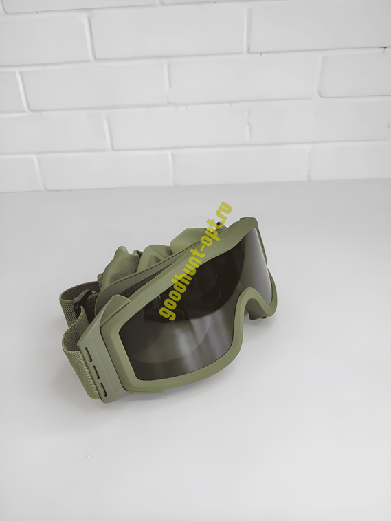 Тактические стрелковые очки военные со сменными линзами Олива