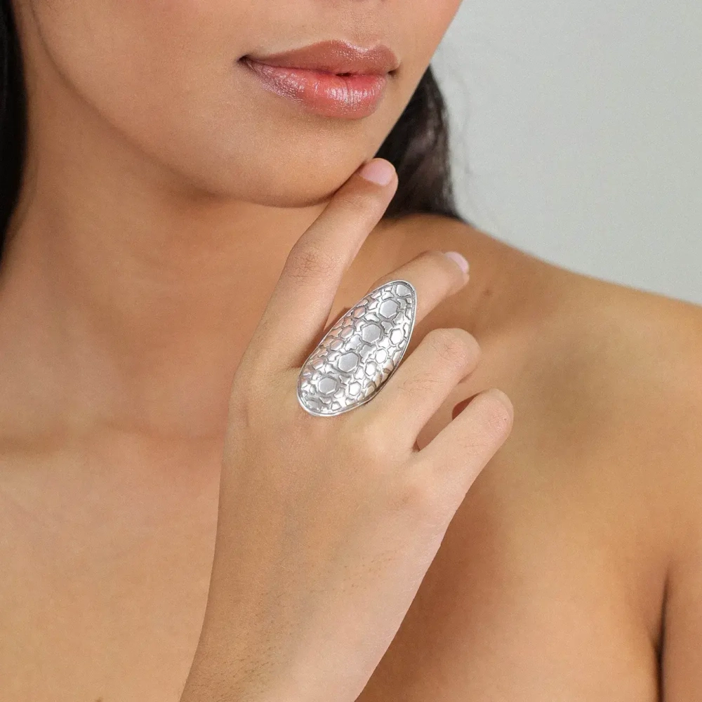 Кольцо ORI TAO, Tortuga, разъемное, текстурированный металл, OT24.1-19-40313 (серебристый)