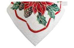 Скатерть прямоугольная 140х220см Mix&Match Home Пуансетия голубая