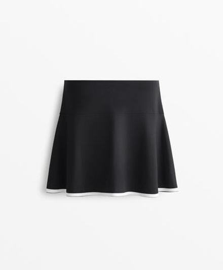 Oysho Юбка с кантом, черный