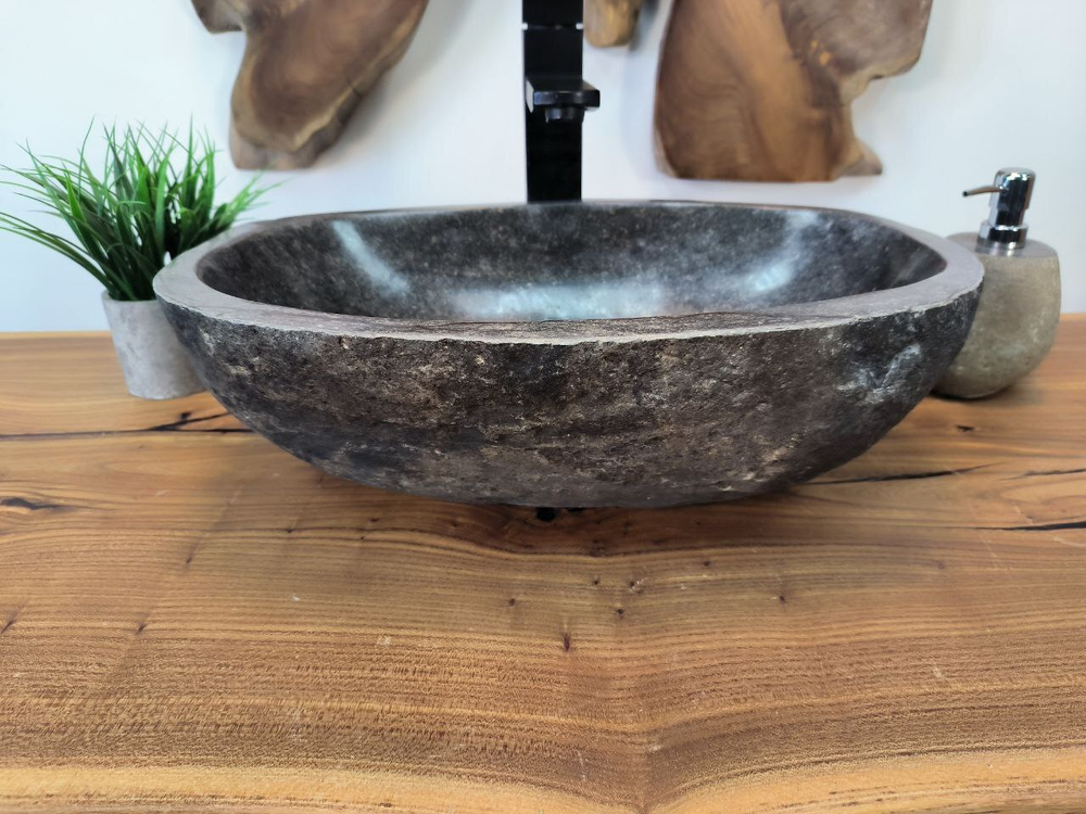 Раковина из речного камня RS-65780 46х30х15 из натурального камня