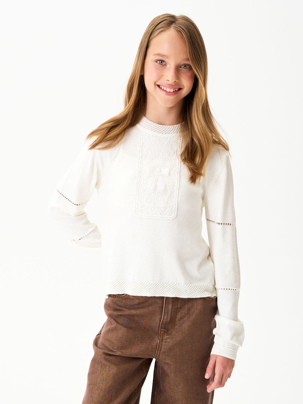 Джемпер для девочки AT1345 молочный